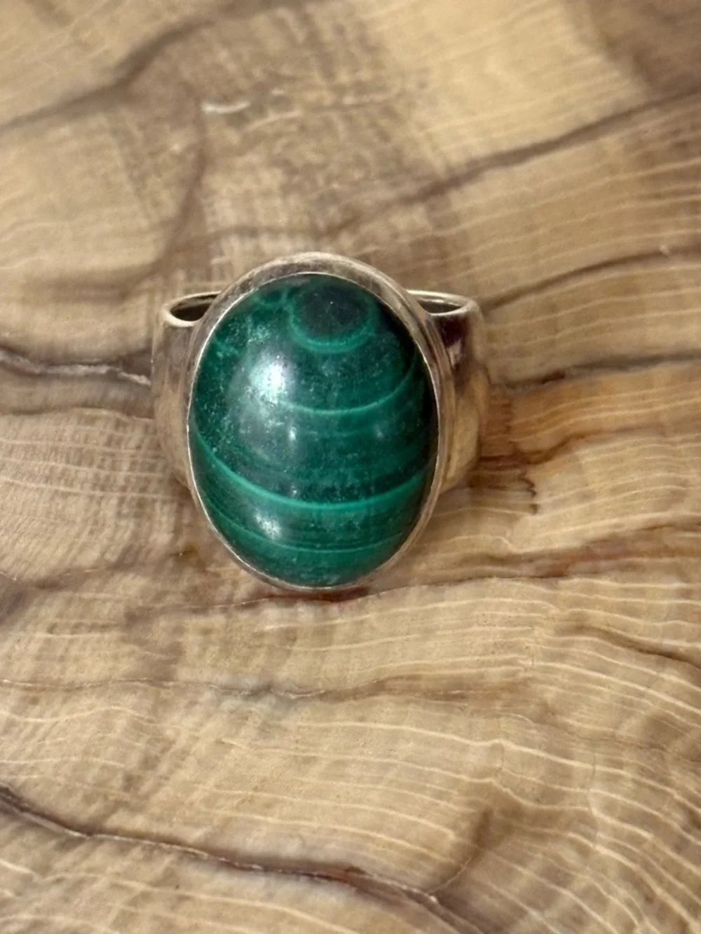 Malachite Sterling Silver Statement Ring